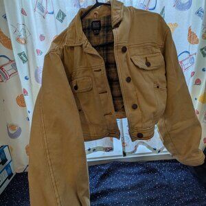Urban Outfitters BDG Yellow Denim Insulated Cropped Jacket Size XS